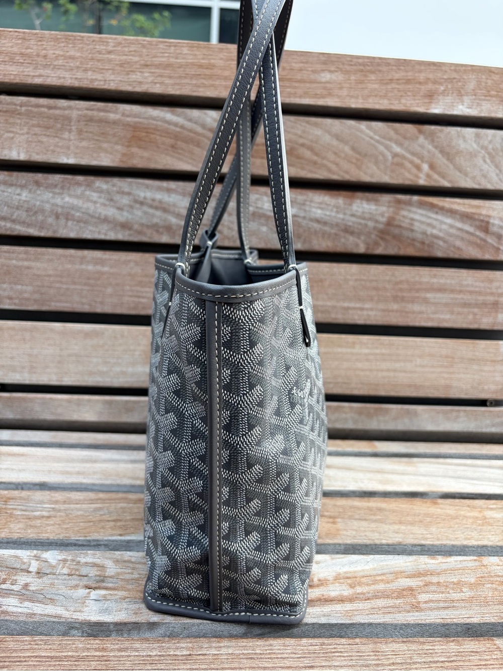 GOYARD Mini Anjou Coated Canvas and Leather Tote Bag - Picture 6 of 13